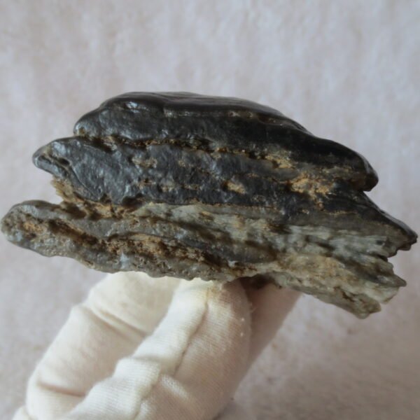 mountain shaped gobi wind carved layered agate natural rough stone specimen (v12)
