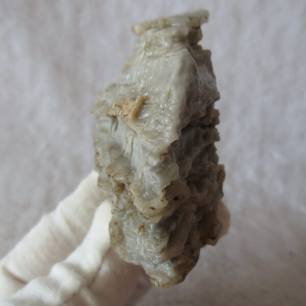 mountain shaped gobi wind carved layered agate natural rough stone specimen (v15)