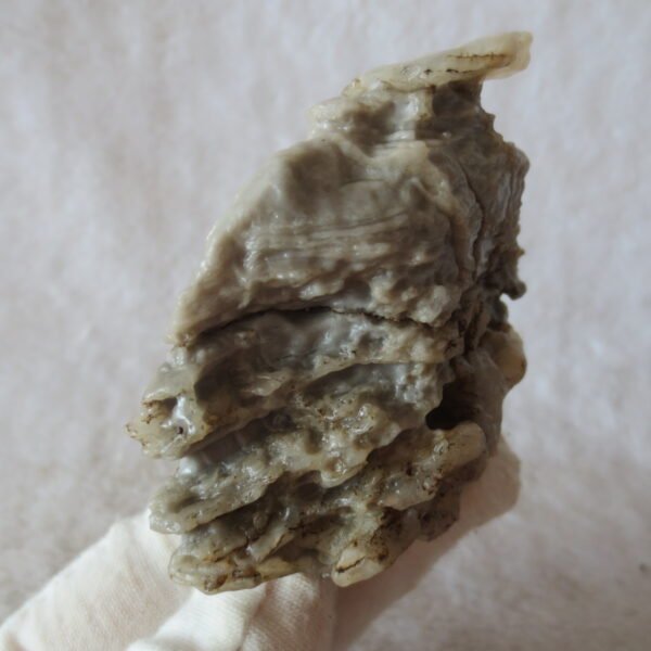mountain shaped gobi wind carved layered agate natural rough stone specimen (v15)