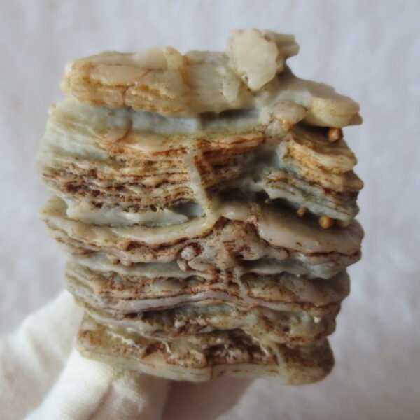 mountain shaped gobi wind carved layered agate natural rough stone specimen (v16)