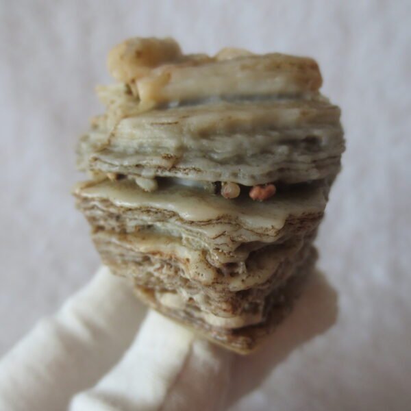 mountain shaped gobi wind carved layered agate natural rough stone specimen (v16)