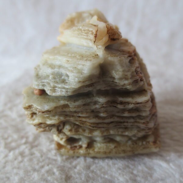 mountain shaped gobi wind carved layered agate natural rough stone specimen (v16)