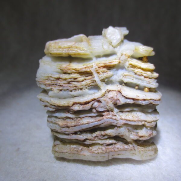 mountain shaped gobi wind carved layered agate natural rough stone specimen (v16)