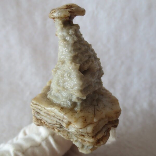 mountain shaped gobi wind carved layered agate natural rough stone specimen (v17)