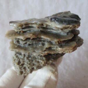 mountain shaped gobi wind carved layered agate natural rough stone specimen (v21)