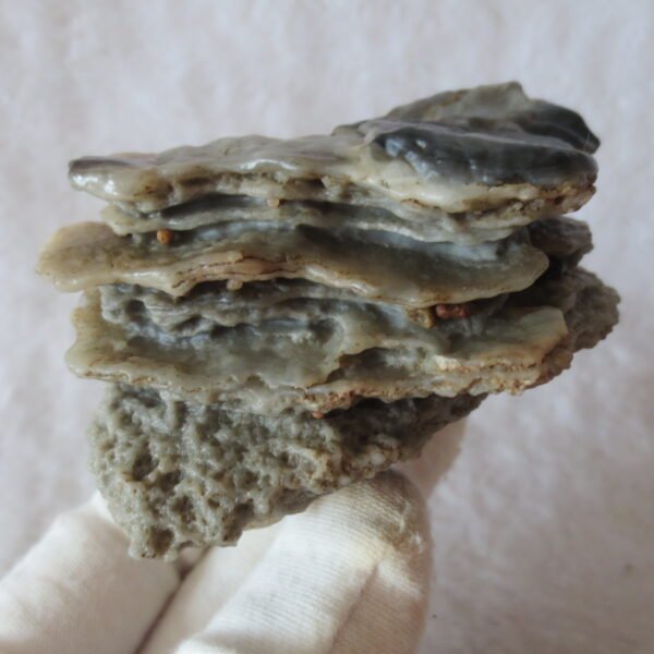 mountain shaped gobi wind carved layered agate natural rough stone specimen (v21)