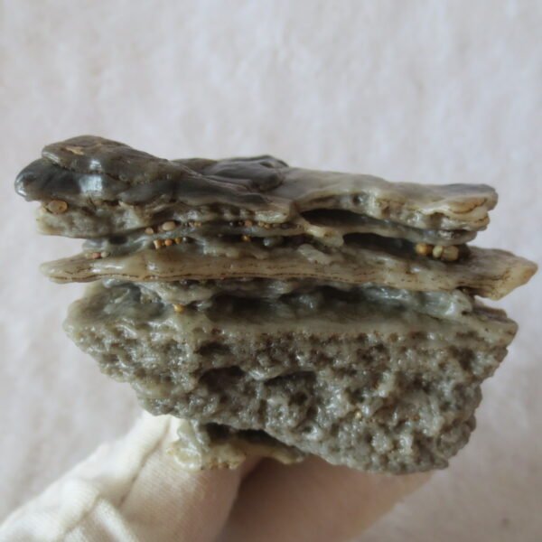 mountain shaped gobi wind carved layered agate natural rough stone specimen (v21)