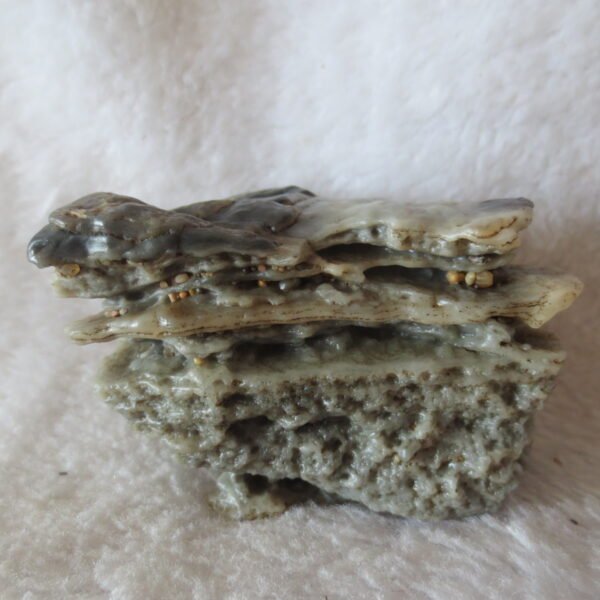 mountain shaped gobi wind carved layered agate natural rough stone specimen (v21)