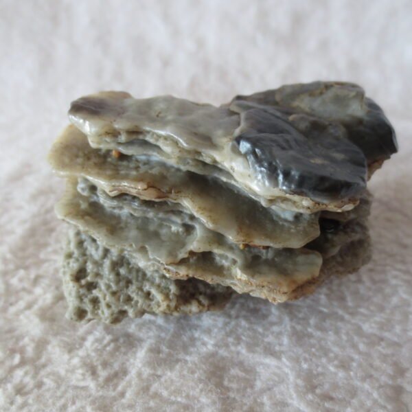 mountain shaped gobi wind carved layered agate natural rough stone specimen (v21)