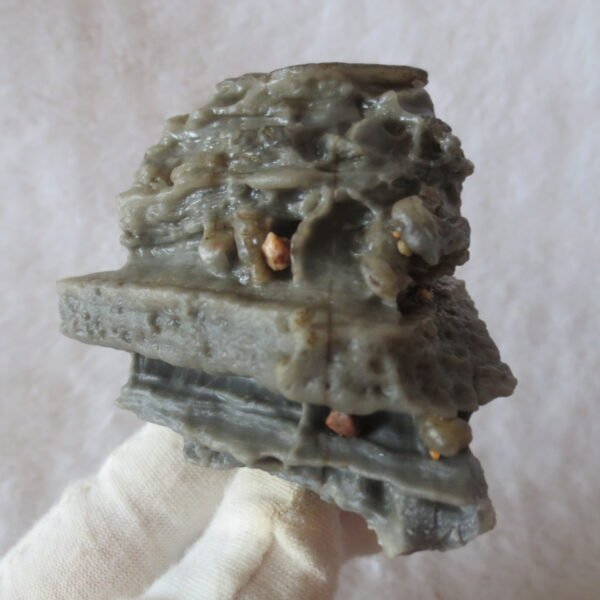 mountain shaped gobi wind carved layered agate natural rough stone specimen (v22)