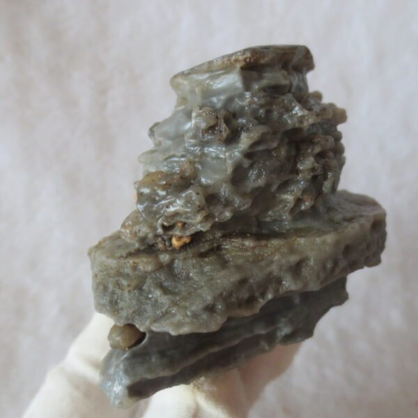 mountain shaped gobi wind carved layered agate natural rough stone specimen (v22)