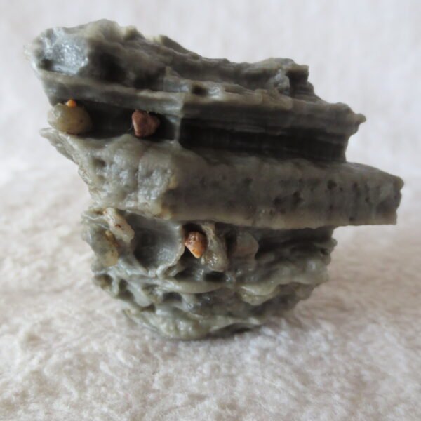 mountain shaped gobi wind carved layered agate natural rough stone specimen (v22)