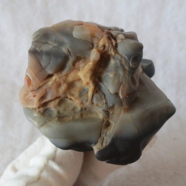 mountain shaped gobi wind carved layered agate natural rough stone specimen (v23)