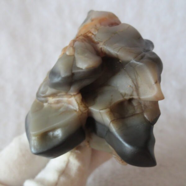 mountain shaped gobi wind carved layered agate natural rough stone specimen (v23)