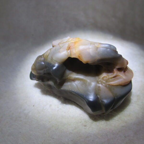 mountain shaped gobi wind carved layered agate natural rough stone specimen (v23)