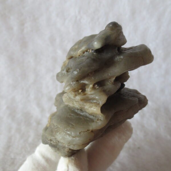 mountain shaped gobi wind carved layered agate natural rough stone specimen (v27)