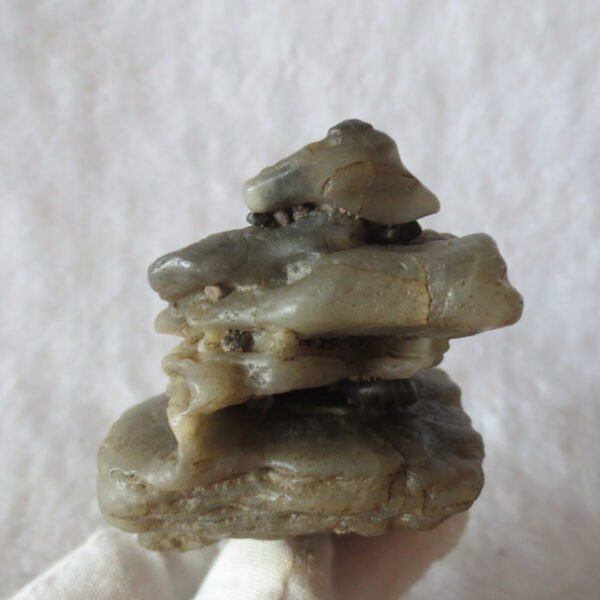 mountain shaped gobi wind carved layered agate natural rough stone specimen (v27)