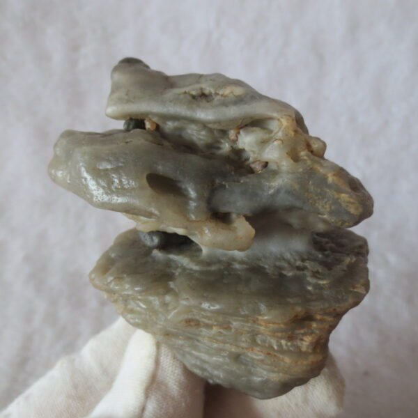 mountain shaped gobi wind carved layered agate natural rough stone specimen (v27)