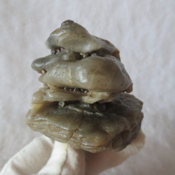 mountain shaped gobi wind carved layered agate natural rough stone specimen (v27)