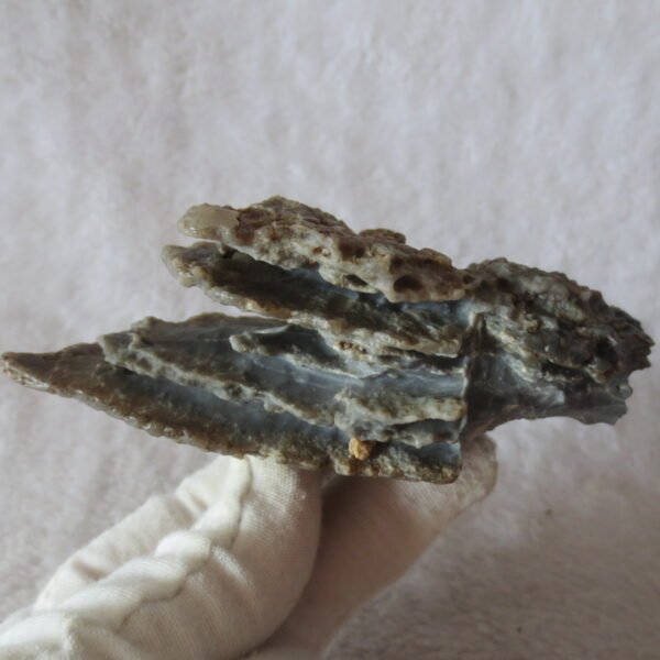 mountain shaped gobi wind carved layered agate natural rough stone specimen (v28)