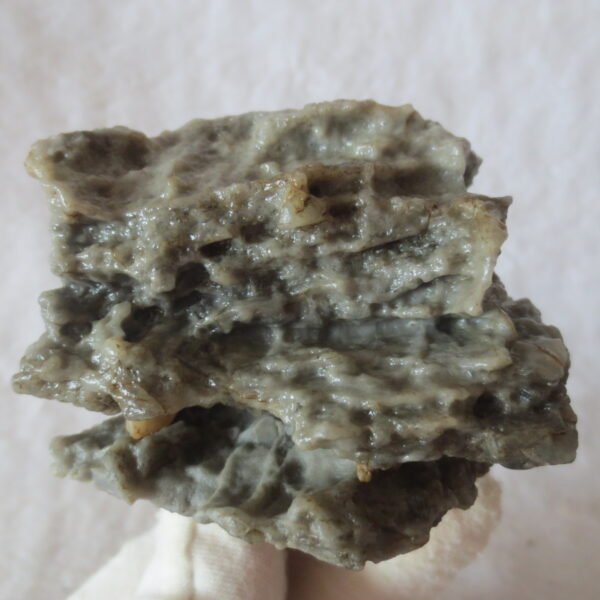 mountain shaped gobi wind carved layered agate natural rough stone specimen (v30)