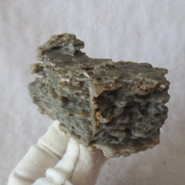 mountain shaped gobi wind carved layered agate natural rough stone specimen (v32)