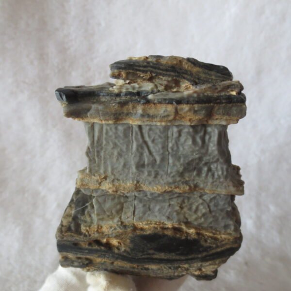 mountain shaped gobi wind carved layered agate natural rough stone specimen (v34)