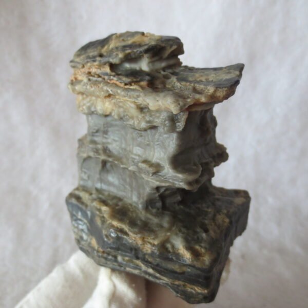 mountain shaped gobi wind carved layered agate natural rough stone specimen (v34)
