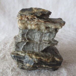 mountain shaped gobi wind carved layered agate natural rough stone specimen (v34)