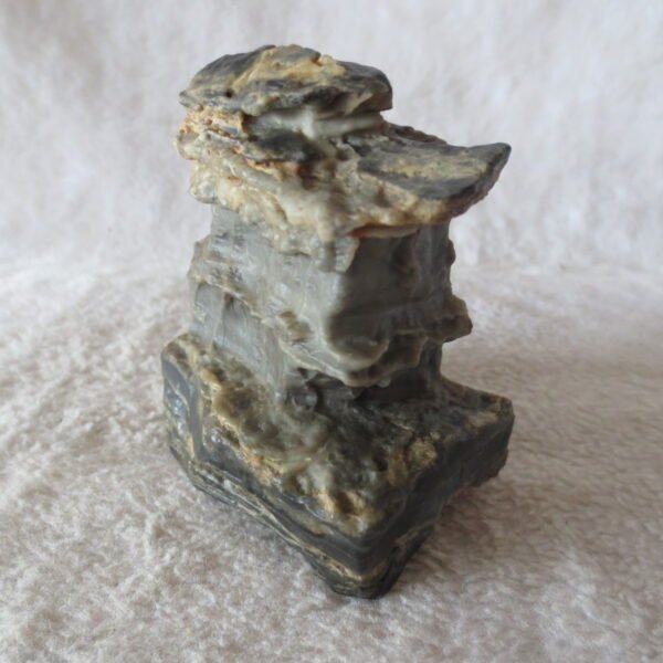 mountain shaped gobi wind carved layered agate natural rough stone specimen (v34)