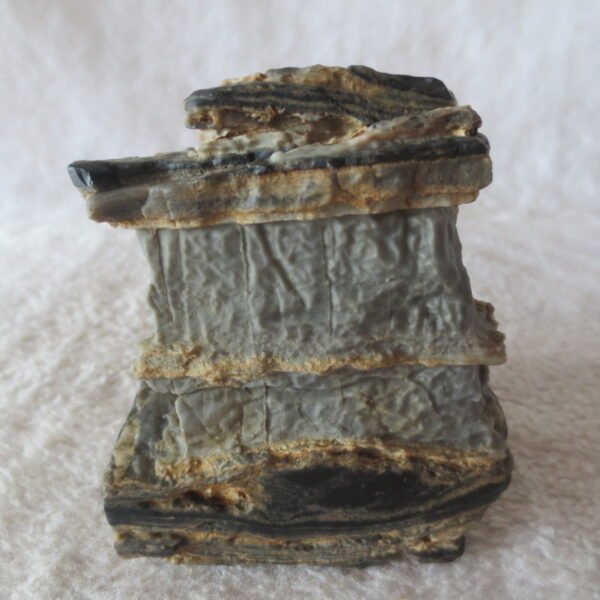 mountain shaped gobi wind carved layered agate natural rough stone specimen (v34)