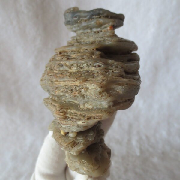 mountain shaped gobi wind carved layered agate natural rough stone specimen (v35)