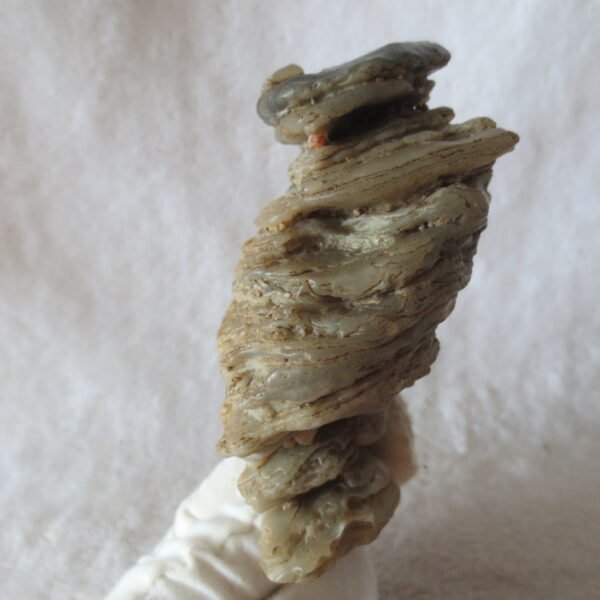 mountain shaped gobi wind carved layered agate natural rough stone specimen (v35)