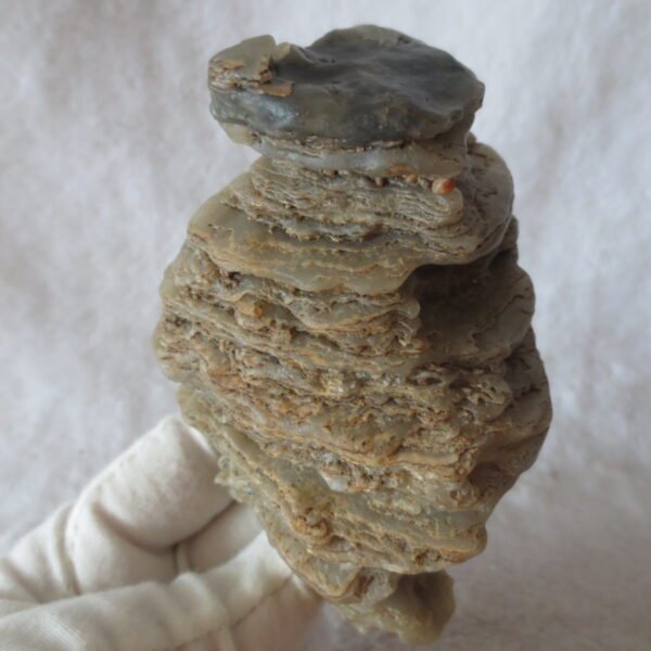 mountain shaped gobi wind carved layered agate natural rough stone specimen (v35)