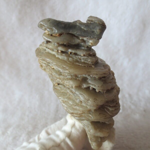 mountain shaped gobi wind carved layered agate natural rough stone specimen (v35)