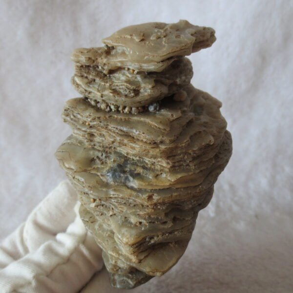 mountain shaped gobi wind carved layered agate natural rough stone specimen (v35)