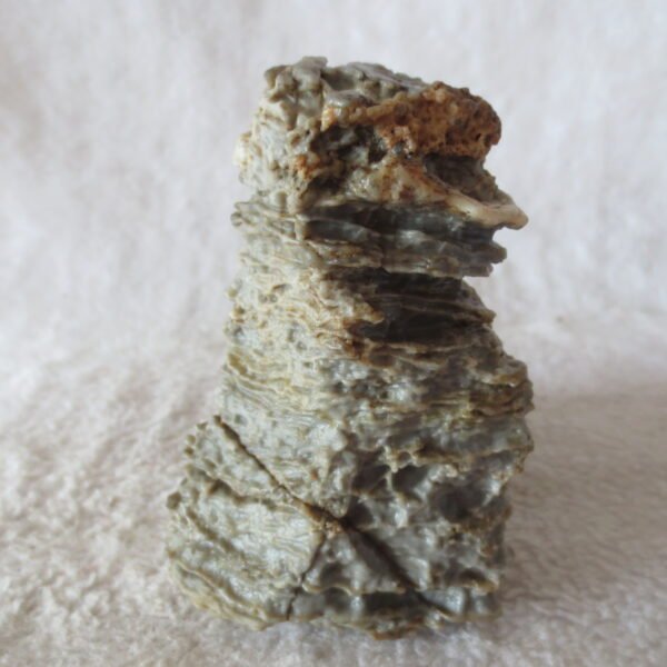 mountain shaped gobi wind carved layered agate natural rough stone specimen (v36)
