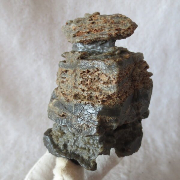 mountain shaped gobi wind carved layered agate natural rough stone specimen (v37)