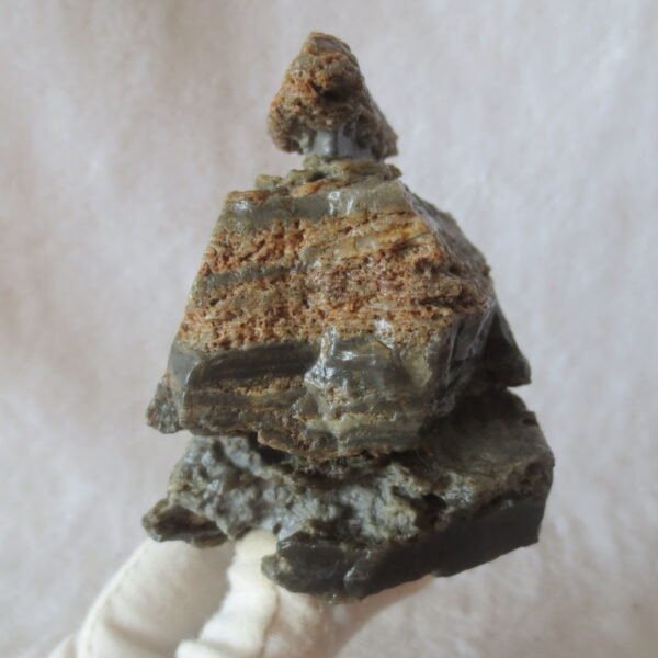 mountain shaped gobi wind carved layered agate natural rough stone specimen (v37)