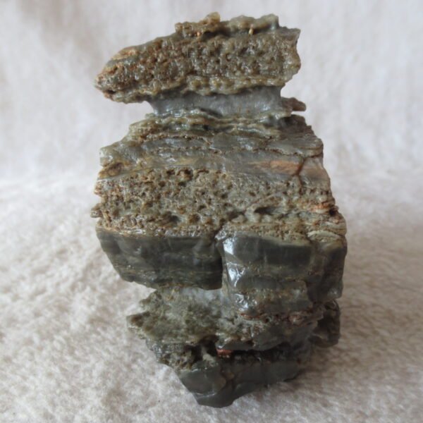 mountain shaped gobi wind carved layered agate natural rough stone specimen (v37)