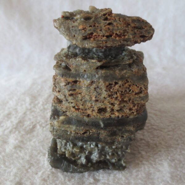 mountain shaped gobi wind carved layered agate natural rough stone specimen (v37)