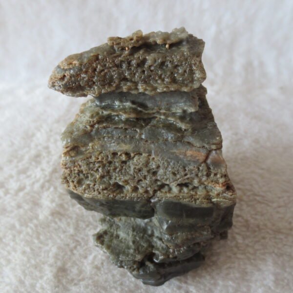 mountain shaped gobi wind carved layered agate natural rough stone specimen (v37)