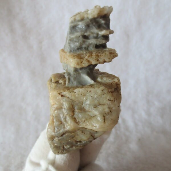 mountain shaped gobi wind carved layered agate natural rough stone specimen (v39)