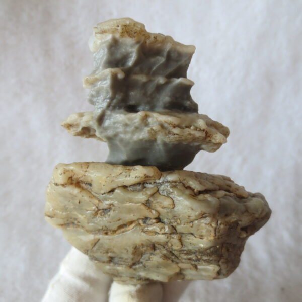 mountain shaped gobi wind carved layered agate natural rough stone specimen (v39)