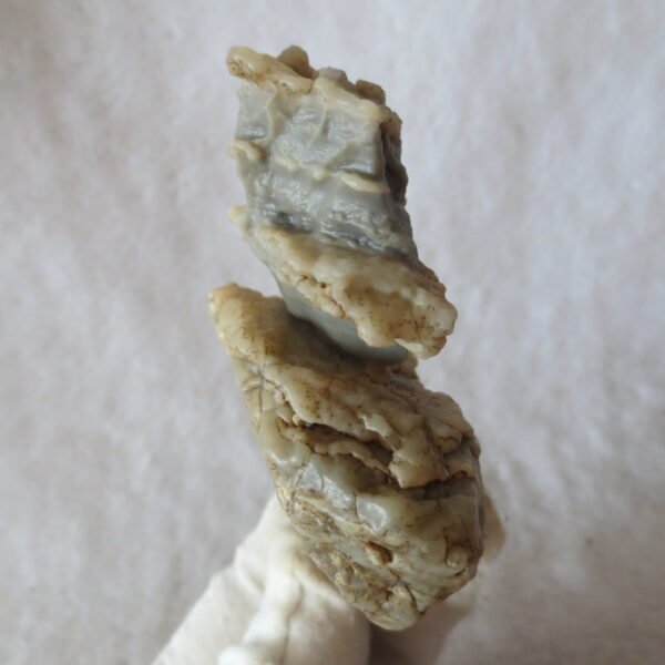 mountain shaped gobi wind carved layered agate natural rough stone specimen (v39)
