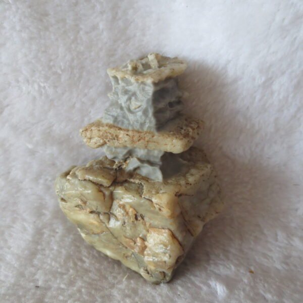 mountain shaped gobi wind carved layered agate natural rough stone specimen (v39)