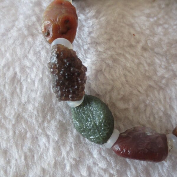 heishan gobi vein‑textured agate bracelet natural rough nuggets (b395)