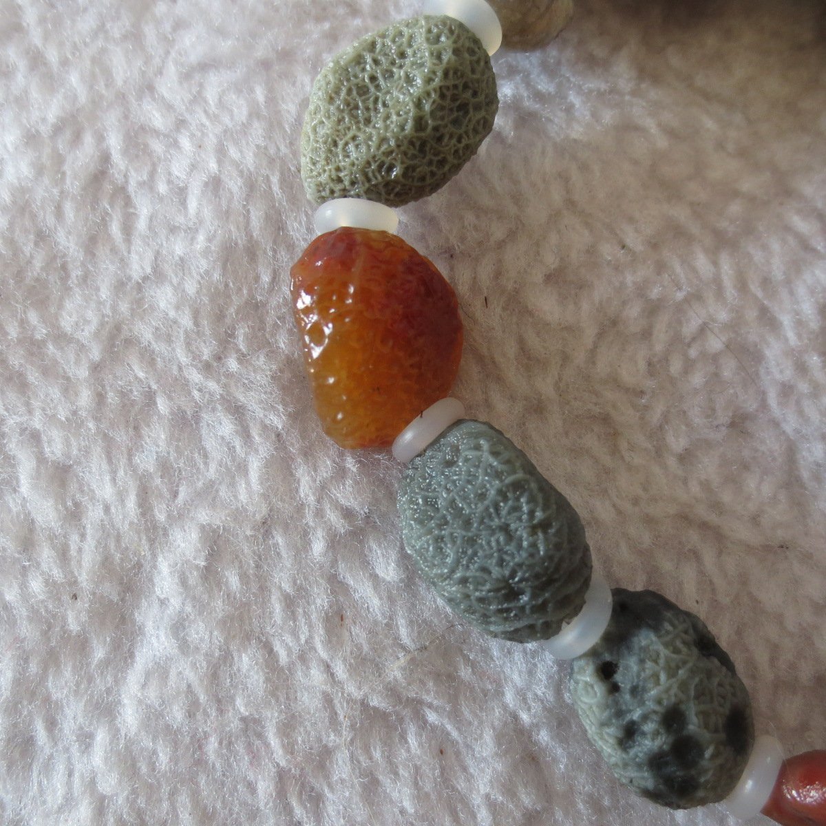 heishan gobi vein‑textured agate bracelet natural rough nuggets (b395)