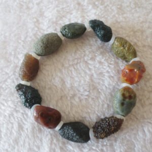 heishan gobi vein‑textured agate bracelet natural rough nuggets (b395) (copy)