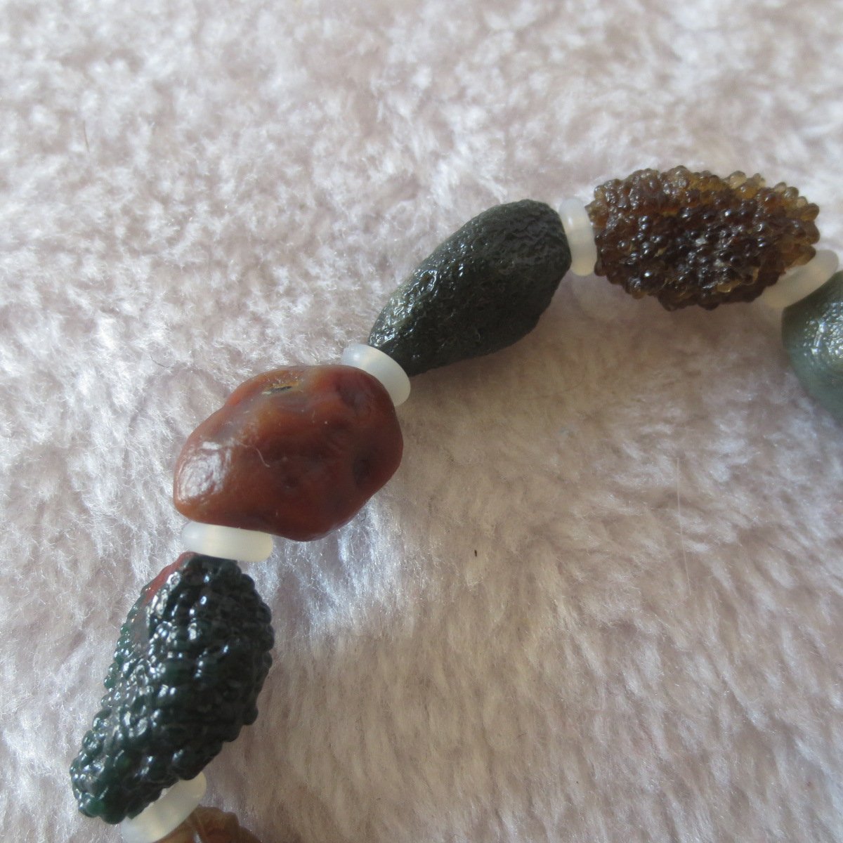 heishan gobi vein‑textured agate bracelet natural rough nuggets (b395) (copy)